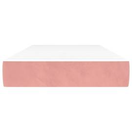 Saltea de pat cu arcuri, roz, 90x190x20 cm, catifea, 3 image
