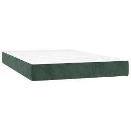Saltea de pat cu arcuri, verde închis, 120x200x20 cm, catifea, 2 image
