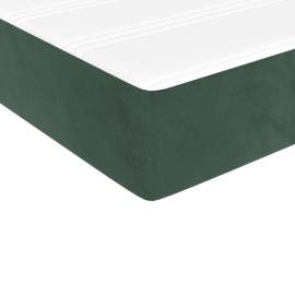 Saltea de pat cu arcuri, verde închis, 140x200x20 cm, catifea, 5 image