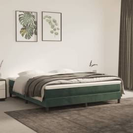 Saltea de pat cu arcuri, verde închis, 160x200x20 cm, catifea