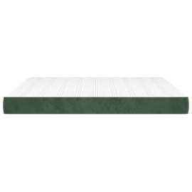 Saltea de pat cu arcuri, verde închis, 160x200x20 cm, catifea, 4 image