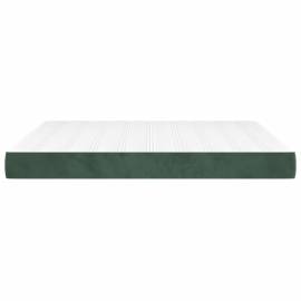 Saltea de pat cu arcuri, verde închis, 180x200x20 cm, catifea, 4 image