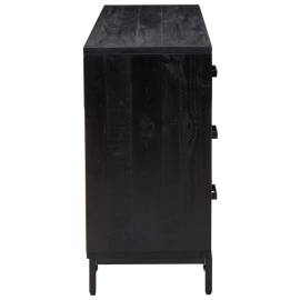 Servantă, negru, 110x35x70 cm, lemn masiv de pin reciclat, 5 image
