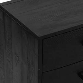 Servantă, negru, 110x35x70 cm, lemn masiv de pin reciclat, 6 image