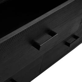 Servantă, negru, 110x35x70 cm, lemn masiv de pin reciclat, 7 image