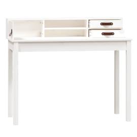 Birou, alb, 110x50x93 cm, lemn masiv de pin, 6 image