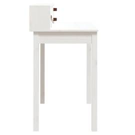 Birou, alb, 110x50x93 cm, lemn masiv de pin, 7 image