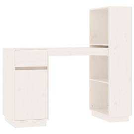 Birou, alb, 110x53x117 cm, lemn masiv de pin, 7 image
