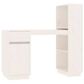 Birou, alb, 110x53x117 cm, lemn masiv de pin, 2 image