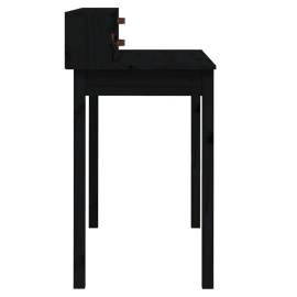 Birou, negru, 110x50x93 cm, lemn masiv de pin, 7 image