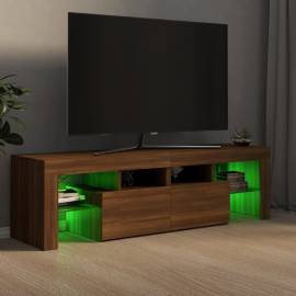 Comodă tv cu lumini led, stejar maro, 140x36,5x40 cm, 5 image
