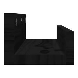 Rafturi de perete, 2 buc., negru, 50x12x9 cm, lemn masiv de pin, 5 image