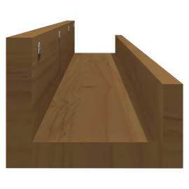 Rafturi de perete 2 buc. maro miere 110x12x9 cm lemn masiv pin, 5 image
