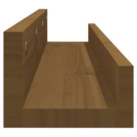 Rafturi de perete 2 buc. maro miere 80x12x9 cm lemn masiv pin, 5 image
