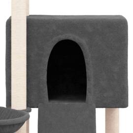 Ansamblu de pisici, stâlpi din funie sisal, gri închis, 96 cm, 6 image