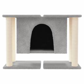 Ansamblu de pisici, stâlpi din funie sisal, gri deschis, 50 cm, 3 image