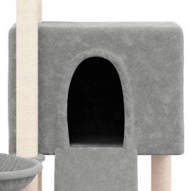 Ansamblu de pisici, stâlpi din funie sisal, gri deschis, 96 cm, 6 image