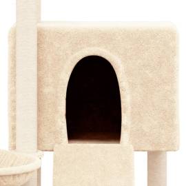 Ansamblu de pisici cu stâlpi din funie de sisal, crem, 96 cm, 6 image