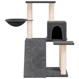 Ansamblu pisici cu stâlpi din funie sisal, gri închis, 82 cm, 3 image