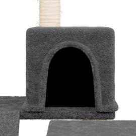Ansamblu pisici cu stâlpi din funie sisal, gri închis, 82 cm, 6 image