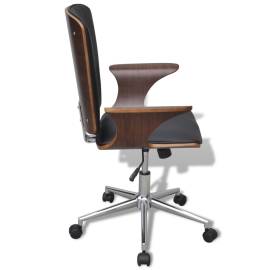 Scaun de birou rotativ tapițerie piele ecologică și lemn curbat, 3 image