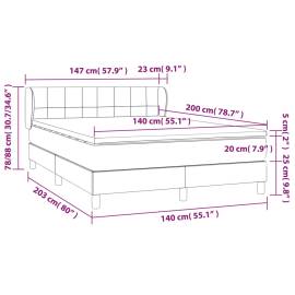 Pat continental cu saltea, crem, 140x200 cm, material textil, 7 image