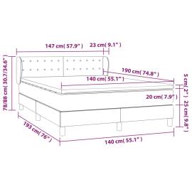 Pat box spring cu saltea, crem, 140x200 cm, textil, 7 image