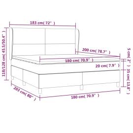 Pat box spring cu saltea, negru, 180x200 cm, catifea, 7 image