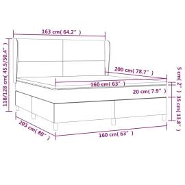 Pat continental cu saltea, gri deschis, 160x200 cm, textil, 7 image