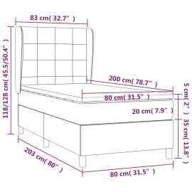 Pat continental cu saltea, gri deschis, 80x200 cm, textil, 7 image