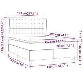 Pat box spring cu saltea, crem, 140x200 cm, textil, 7 image