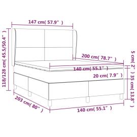 Pat continental cu saltea, crem, 140x200 cm, material textil, 7 image