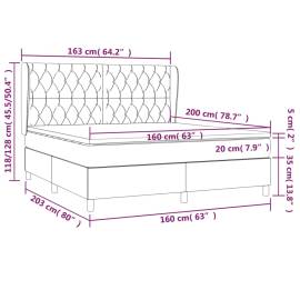 Pat continental cu saltea, albastru, 160x200cm, material textil, 7 image