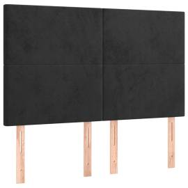 Pat box spring cu saltea, negru, 140x190 cm, catifea, 6 image