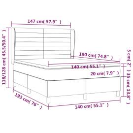 Pat box spring cu saltea, negru, 140x190 cm, catifea, 7 image