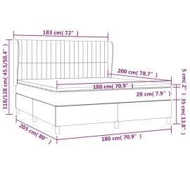 Pat box spring cu saltea, roz, 180x200 cm, catifea, 7 image