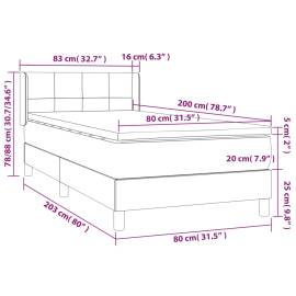 Pat box spring cu saltea, albastru, 80x200 cm, textil, 7 image