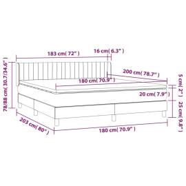 Pat box spring cu saltea, negru, 180x200 cm, catifea, 7 image