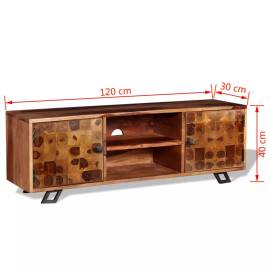 Comodă tv din lemn de sheesham masiv, 120 x 30 x 40 cm, 11 image