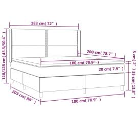 Pat box spring cu saltea, albastru, 180x200 cm, material textil, 7 image