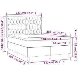 Pat continental cu saltea, albastru, 140x200cm, material textil, 7 image