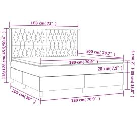 Pat continental cu saltea, crem, 180x200 cm, textil, 7 image