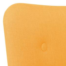 Fotoliu cu taburet pentru picioare, galben, material textil, 5 image