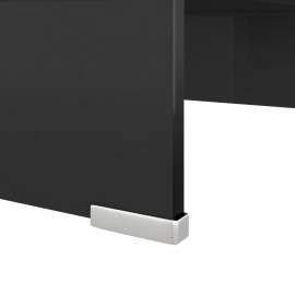 Stativ tv/suport monitor, sticlă, 40 x 25 x 11 cm, negru, 5 image