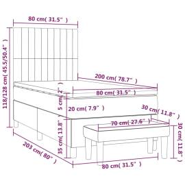 Pat box spring cu saltea, negru, 80x200 cm, textil, 8 image