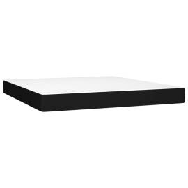 Pat box spring cu saltea, negru, 180x200 cm, catifea, 6 image