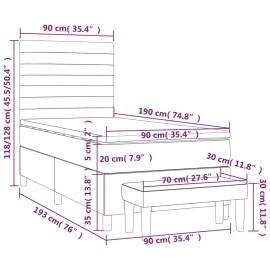 Pat box spring cu saltea, albastru, 90x190 cm, textil, 8 image