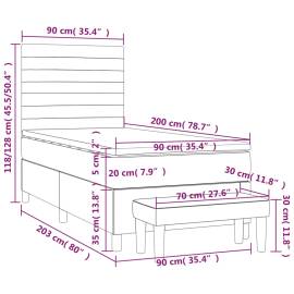 Pat box spring cu saltea, albastru, 90x200 cm, textil, 8 image