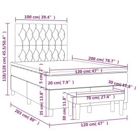 Pat box spring cu saltea, albastru, 120x200 cm, textil, 8 image