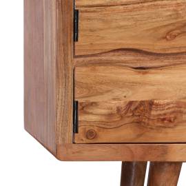 Comodă tv din lemn masiv de acacia, uși sculptate, 117x30x40 cm, 7 image